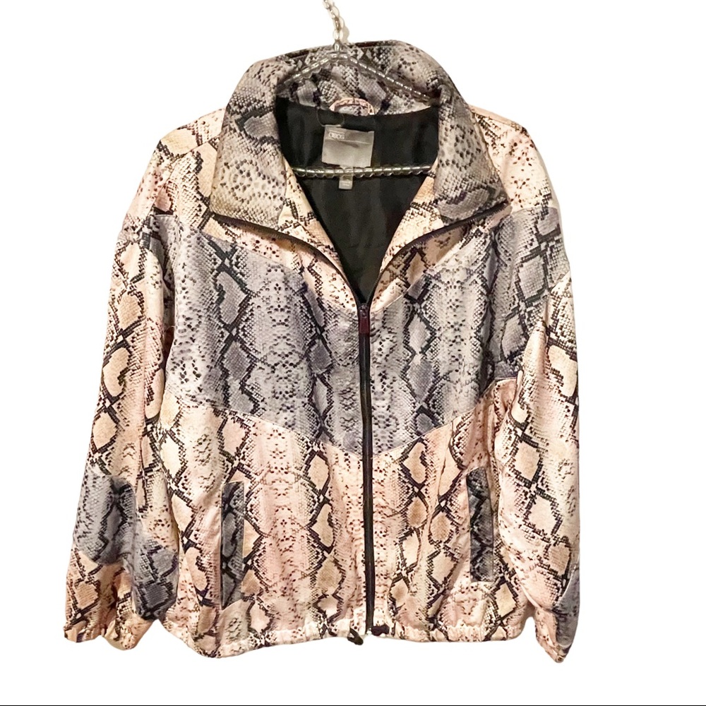 Asos Python Snake Print Size 10 Zipper‎ Front Bomber Jacket